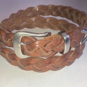 Braided Brown Leather Size Medium Merona Belt